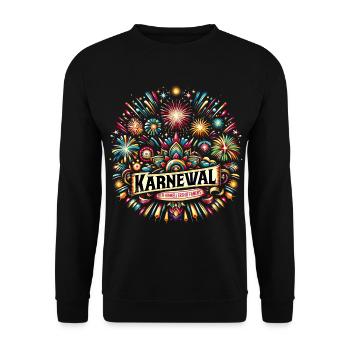 Karneval Feuerwerk Silvester - Unisex Pullover - Schwarz - Vorne - Alina (178cm) & Michal (187cm)
