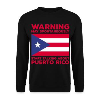 Puerto Rico | Puerto Ricaner Flagge Geschenkideen - Unisex Pullover - Schwarz - Vorne - Alina (178cm) & Michal (187cm)