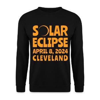 Solar Eclipse 2024 Cleveland Ohio - Unisex Sweatshirt - black - Front - Alina (178cm) & Michal (187cm)