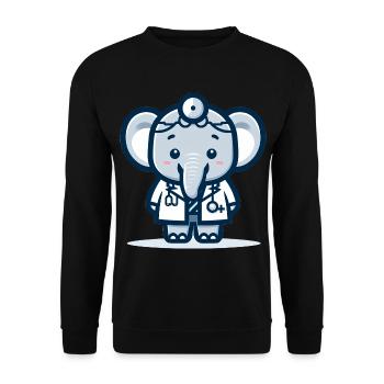 Cute Elephant Doctor - Unisex Sweatshirt - black - Front - Alina (178cm) & Michal (187cm)