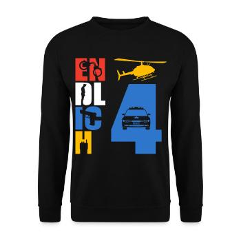 Endlich 4 Polizei - Unisex Pullover - Schwarz - Vorne - Alina (178cm) & Michal (187cm)