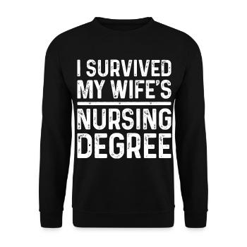 I graduated from nursing school - Unisex Sweatshirt - black - Front - Alina (178cm) & Michal (187cm)