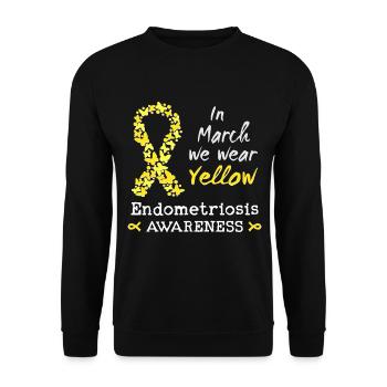 In March we wear Yellow, Endometriosis Awareness - Unisex Sweatshirt - black - Front - Alina (178cm) & Michal (187cm)