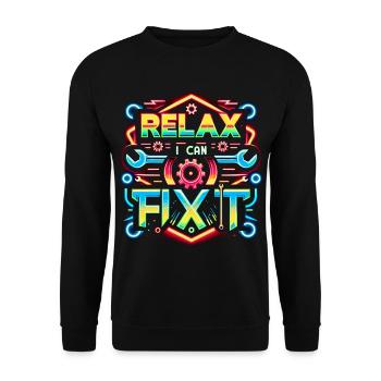 Relax I Can Fix It 32 - Unisex Sweatshirt - black - Front - Alina (178cm) & Michal (187cm)