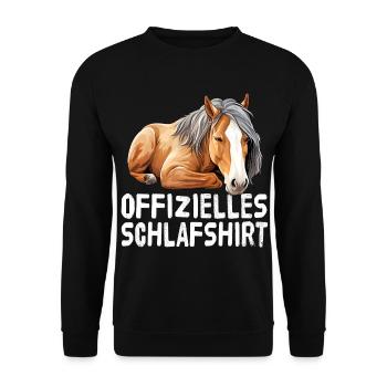 Chemise de nuit officielle pour cheval - Sweat-shirt Unisexe - noir - Devant - Alina (178cm) & Michal (187cm)