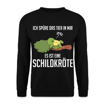 Je sens l'animal en moi, c'est une tortue - Sweat-shirt Unisexe - noir - Devant - Alina (178cm) & Michal (187cm)