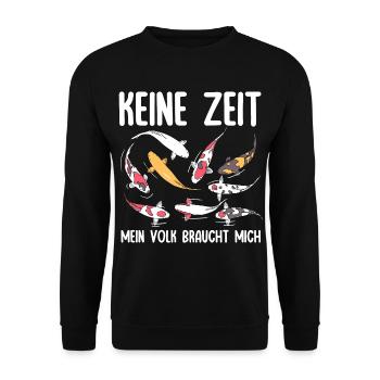 Pas le temps, mon peuple a besoin de moi, carpe koï - Sweat-shirt Unisexe - noir - Devant - Alina (178cm) & Michal (187cm)
