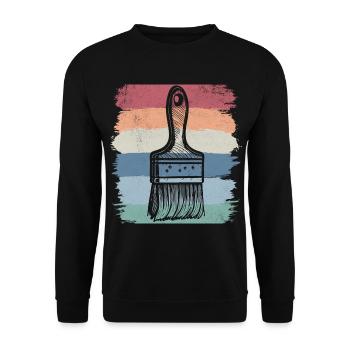 Paint Brush Retro Vintage Style Artist Art - Sweat-shirt Unisexe - noir - Devant - Alina (178cm) & Michal (187cm)