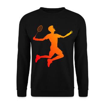 Badminton Squash Damen Badmintonspieler Herren - Unisex Pullover - Schwarz - Vorne - Alina (178cm) & Michal (187cm)