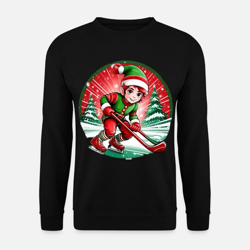 Christmas Elf Ice Hockey - Unisex Sweatshirt - black