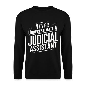 Never underestimate a Judicial assistant - Unisex Sweatshirt - black - Front - Alina (178cm) & Michal (187cm)