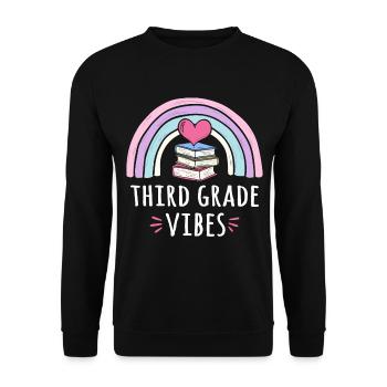Third Grade Vibes - Unisex Sweatshirt - black - Front - Alina (178cm) & Michal (187cm)