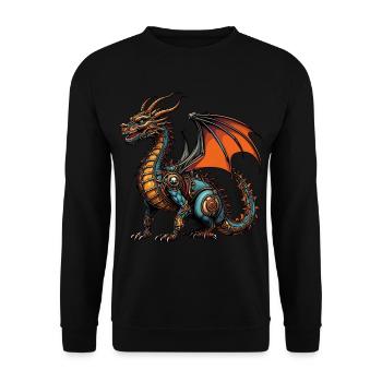 dragon - Unisex Sweatshirt - black - Front - Alina (178cm) & Michal (187cm)