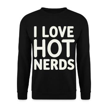 I Love Hot Nerds 16 - Unisex Pullover - Schwarz - Vorne - Alina (178cm) & Michal (187cm)