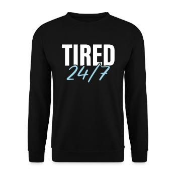 Tired 24/7 - Unisex Sweatshirt - black - Front - Alina (178cm) & Michal (187cm)