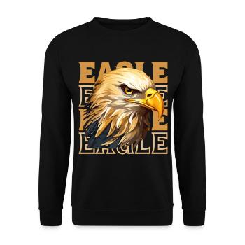 Tête d’aigle Or Oiseau de proie Oiseau Nature animale - Sweat-shirt Unisexe - noir - Devant - Alina (178cm) & Michal (187cm)