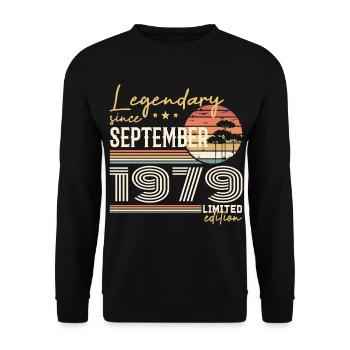 September 1979 Geboren im September 1979 September 1979 - Unisex Pullover - Schwarz - Vorne - Alina (178cm) & Michal (187cm)