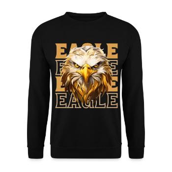 Tête d’aigle Or Oiseau de proie Oiseau Nature animale - Sweat-shirt Unisexe - noir - Devant - Alina (178cm) & Michal (187cm)