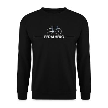 Pedalhero – Cooles Fahrrad Shirt - Unisex Pullover - Schwarz - Vorne - Alina (178cm) & Michal (187cm)