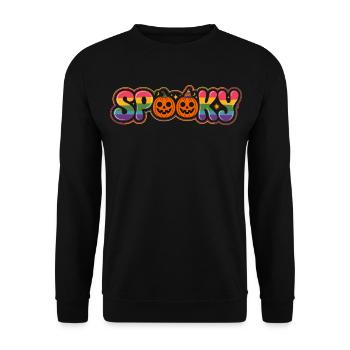 Regenbogen Spuk Halloween - Unisex Pullover - Schwarz - Vorne - Alina (178cm) & Michal (187cm)