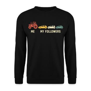 Moi et mes followers tracteur drôle cadeau pour agriculteur - Sweat-shirt Unisexe - noir - Devant - Alina (178cm) & Michal (187cm)