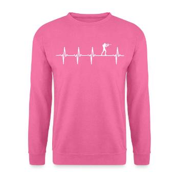 biathlon heartbeat biathlete - Sweat-shirt Unisexe - rose - Devant