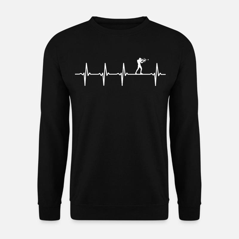 Biathlon-Herzschlag Biathlet - Unisex Pullover - Schwarz