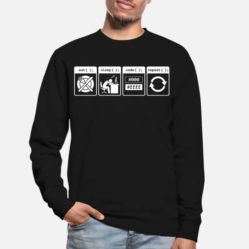 Eat Sleep Code Repeat – Conception de flux de travail pour codeurs Sweat-shirt Unisexe