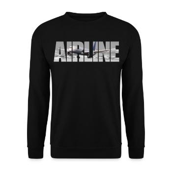Airline B 787 - Unisex Sweatshirt - black - Front - Alina (178cm) & Michal (187cm)