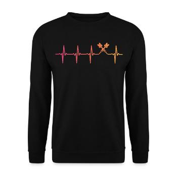 Darts Sonnenuntergang Herzschlag Darts - Unisex Pullover - Schwarz - Vorne - Alina (178cm) & Michal (187cm)