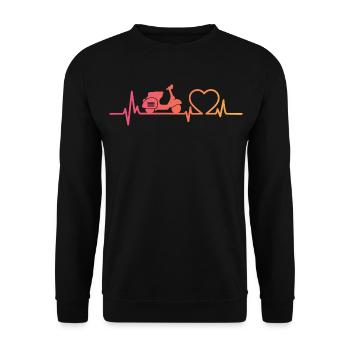 Sunset Motor Heartbeat Roller - Unisex Pullover - Schwarz - Vorne - Alina (178cm) & Michal (187cm)