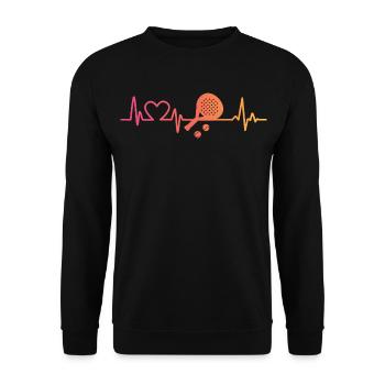 padel herzschlag padelspieler - Unisex Pullover - Schwarz - Vorne - Alina (178cm) & Michal (187cm)