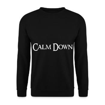 Relaxation and relaxation. Just Calm Down - Unisex Sweatshirt - black - Front - Alina (178cm) & Michal (187cm)