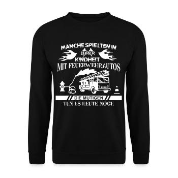 Feuerwehr - Unisex Pullover - Schwarz - Vorne - Alina (178cm) & Michal (187cm)