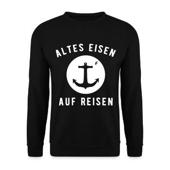 Altes Eisen auf Reisen - Unisex Pullover - Schwarz - Vorne - Alina (178cm) & Michal (187cm)