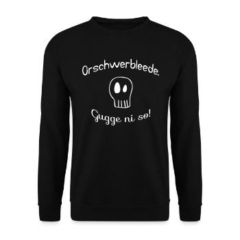 Orschwerbleede Saxon Saxony Ossi Skull - Unisex Sweatshirt - black - Front - Alina (178cm) & Michal (187cm)