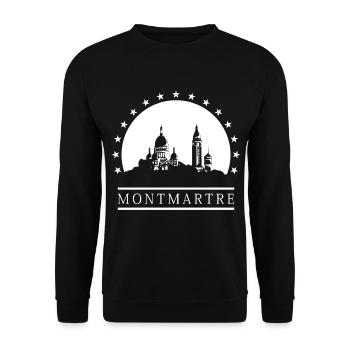 MONTMARTRE Tee Shirt - Sweat-shirt Unisexe - noir - Devant - Alina (178cm) & Michal (187cm)