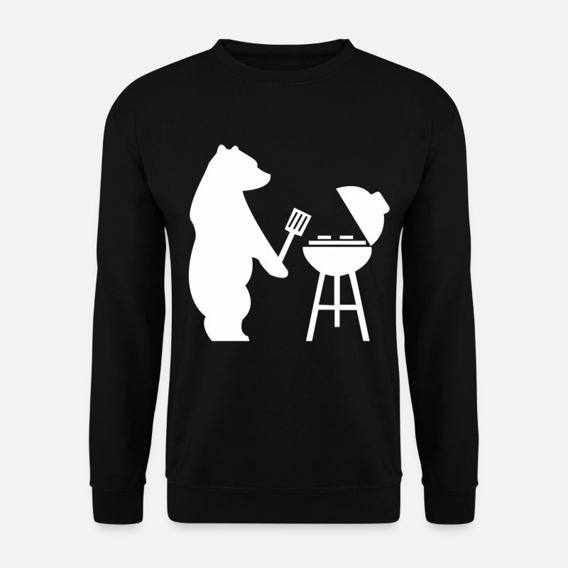 Bär Grill grillen Grillzange - Unisex Pullover - Schwarz