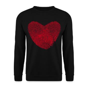 Thumbprint heart - love - love - couple love - Unisex Sweatshirt - black - Front - Alina (178cm) & Michal (187cm)