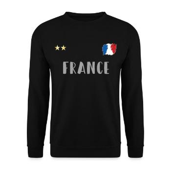 Maillot de foot France du coeur - Sweat-shirt Unisexe - noir - Devant - Alina (178cm) & Michal (187cm)