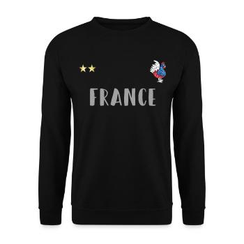 France football jersey with Gallic rooster - Unisex Sweatshirt - black - Front - Alina (178cm) & Michal (187cm)