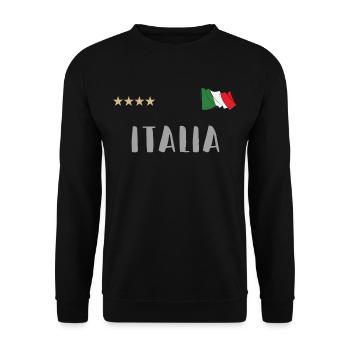 Italy football fan jersey flag - Unisex Sweatshirt - black - Front - Alina (178cm) & Michal (187cm)