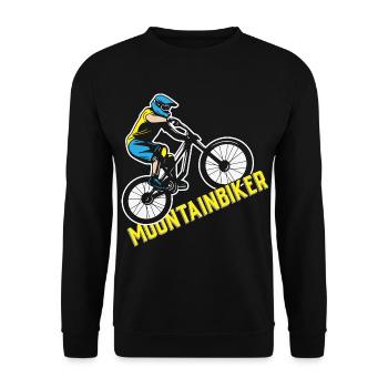 Mountainbiker Herren Damen Kinder Mountainbike - Unisex Pullover - Schwarz - Vorne - Alina (178cm) & Michal (187cm)
