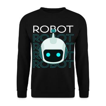 Robot - Unisex Pullover - Schwarz - Vorne - Alina (178cm) & Michal (187cm)