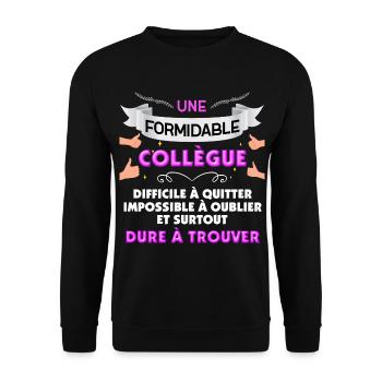 Collegue formidable cadeau femme départ entreprise - Sweat-shirt Unisexe - noir - Devant - Alina (178cm) & Michal (187cm)