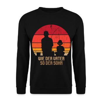 Angeln Angler Wie der Vater so der Sohn - Unisex Pullover - Schwarz - Vorne - Alina (178cm) & Michal (187cm)