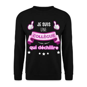 Collegue qui déchire femme collègue cool - Sweat-shirt Unisexe - noir - Devant - Alina (178cm) & Michal (187cm)