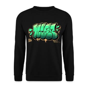 Throwup Graffiti - Unisex Sweatshirt - black - Front - Alina (178cm) & Michal (187cm)