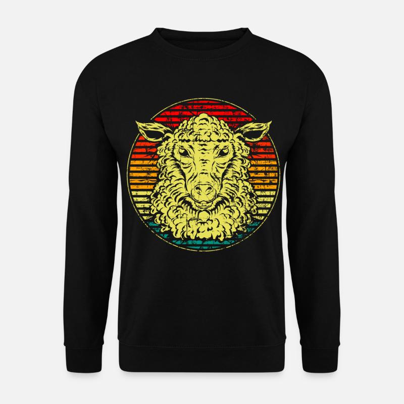 Schaf retro - Unisex Pullover - Schwarz