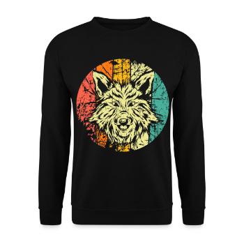 Fuchs Kopf retro - Unisex Pullover - Schwarz - Vorne - Alina (178cm) & Michal (187cm)
